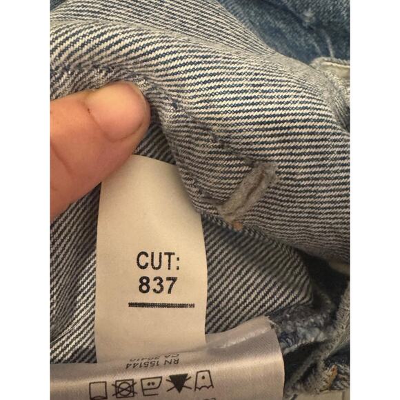 Boyish Jeans Womens 27 Blue The Tommy High Rise Straight Distressed Vegan Denim - Picture 14 of 16